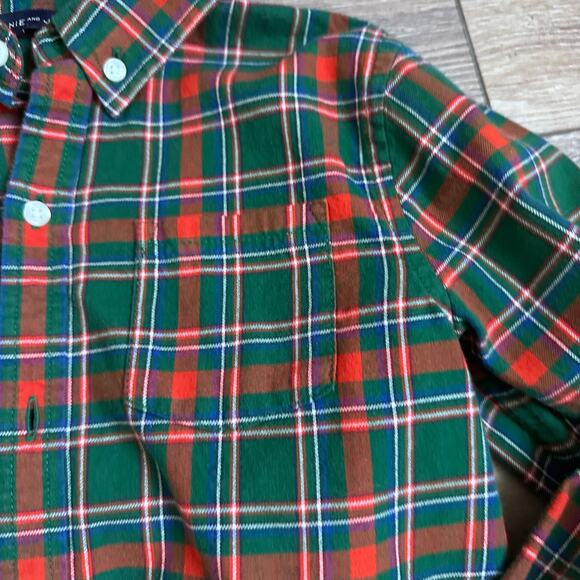 Janie and Jack BRUSHED TWILL PLAID SHIRT - Picture 3 of 5